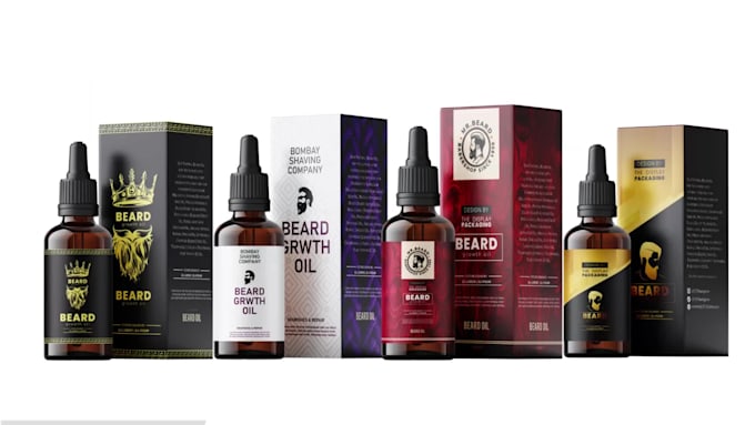 design modern and premium beard oil and beard balm box