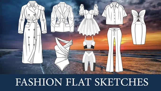 create professional flat sketches and full tech packs for your fashion brand