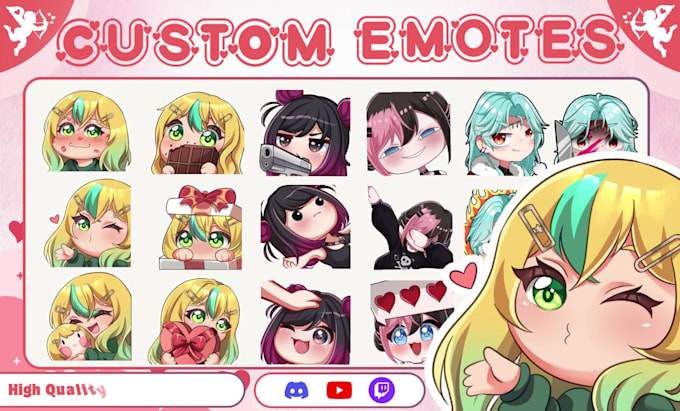 draw twitch emotes, animated emotes chibi emotes, discord emoji