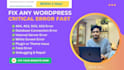 fix wordpress critical error, fatal error, 404, 503 in 1 hour