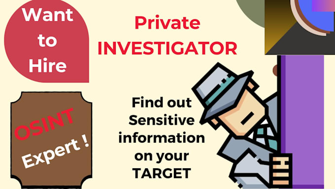 do private detective, osint investigation and background check on your target