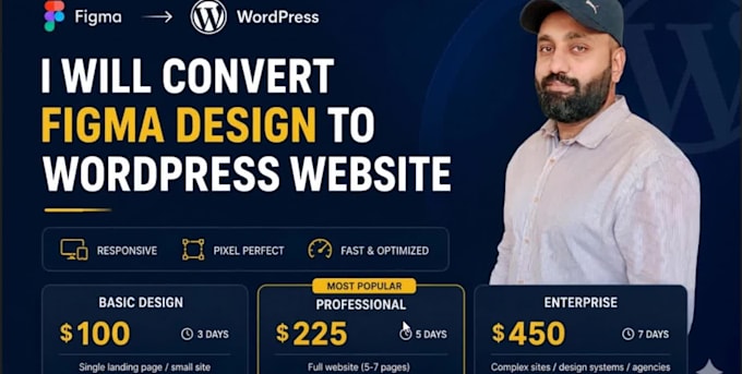 convert figma design to wordpress website responsive
