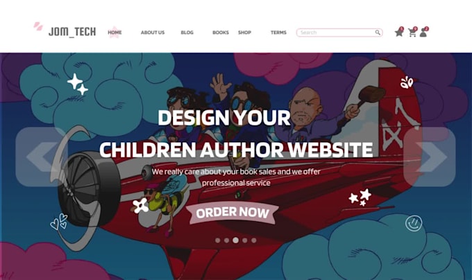 design children author website, children book website, book author website