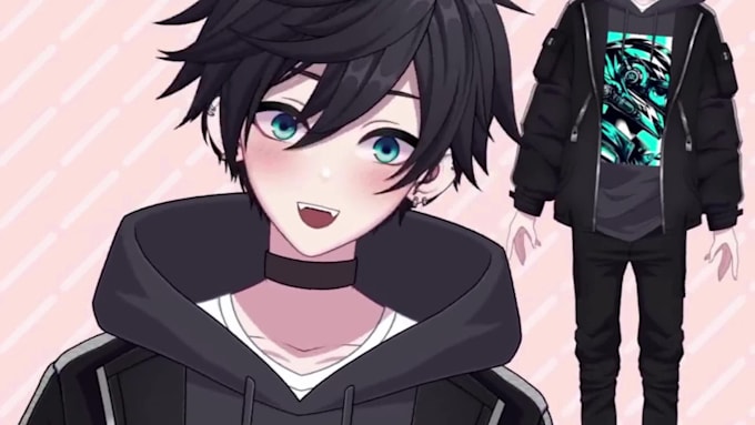 design custom 3d anime vtuber model with rigging for vrchat, vseeface or live2d