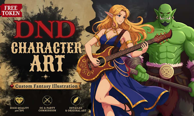 draw custom dnd character art and fantasy illustrations