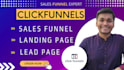 build clickfunnels landing page, sales funnel website in click funnel