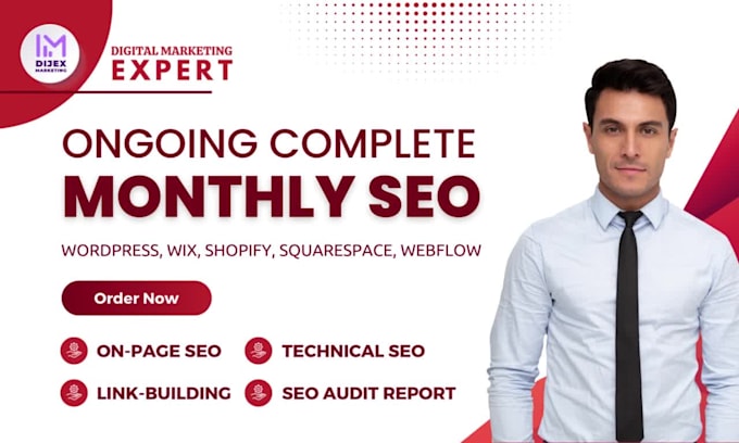 be SEO expert manager for google ranking of wordpress, wix, shopify, squarespace