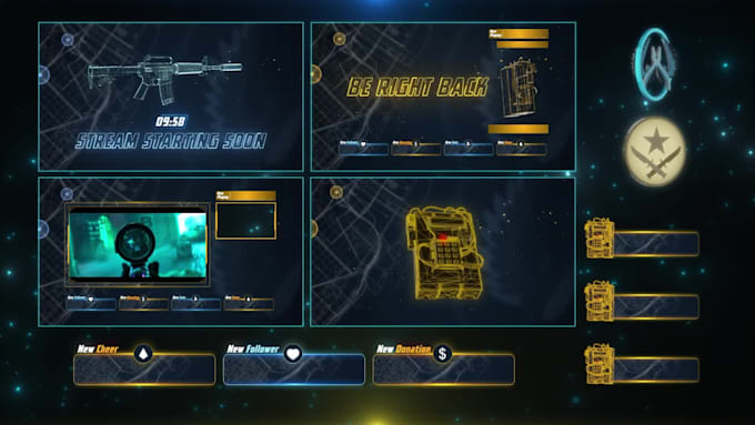 design an animated stream overlay for youtube, twitch, kick