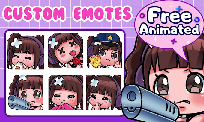 draw cute chibi emotes or badges for twitch streamer, vtuber and discord