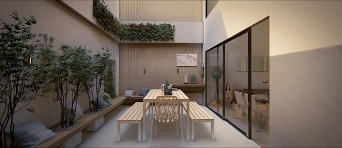 provide architectural animation  for backyard garden landscape