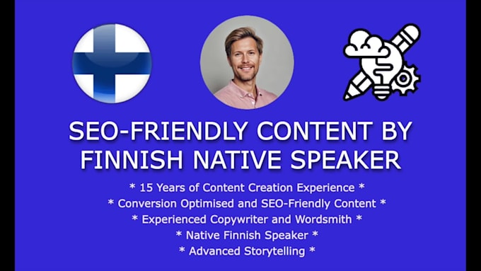 write blog, article or other content in finnish