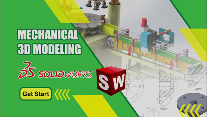 do mechanical 3d models, 2d technical drawings in solidworks