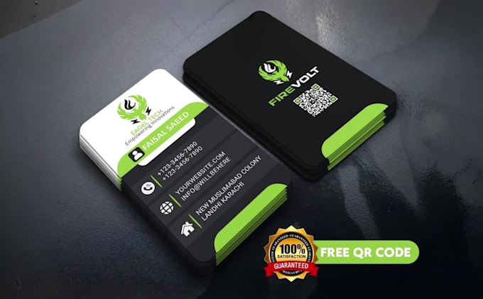 create professional luxury business card design with qr code