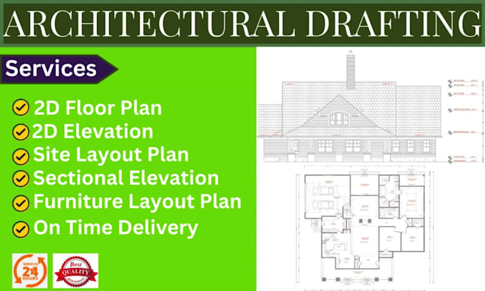 draw architectural floor plan, site plan, plot plan and master plan in autocad
