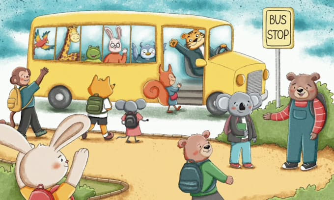 draw cute children book illustration