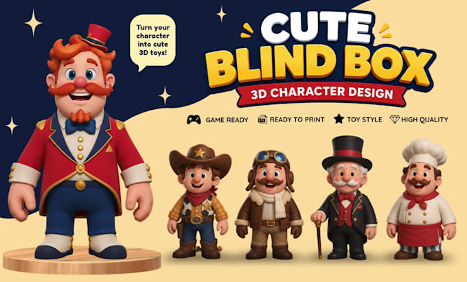 create multicolor blind box 3d models for 3d printing
