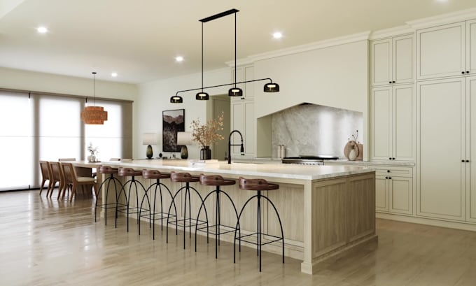 design and render your kitchen in 3d realistic images
