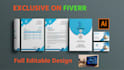 design editable business card, letterhead and invoice