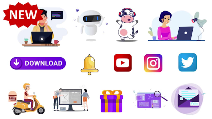 create isometric vector animation for website and app