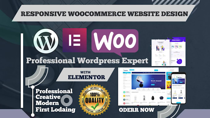 develop wordpress ecommerce website using woocommerce and elementor