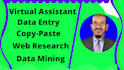 be your virtual assistant for any data entry job