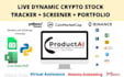 build crypto, stock, dynamic portfolio, screener dashboard