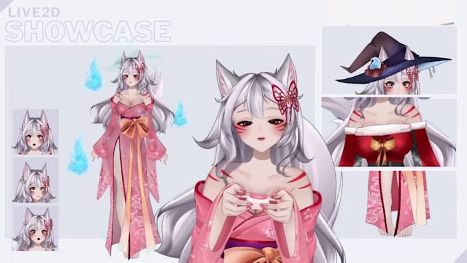 rig professional female 2d vtuber model, live2d model, vtuber commission