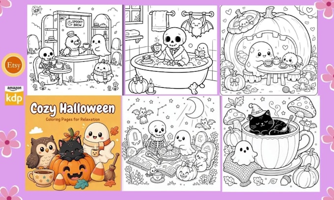 design custom coloring book and storybook illustration