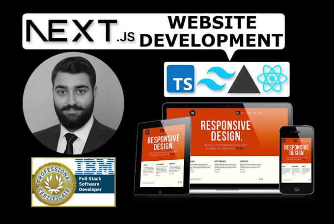 build next js, react js, tailwind css, professional website