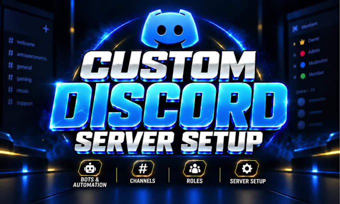build any custom discord server setup within 12 hours