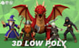 create low poly 3d character for game with rigging and animation