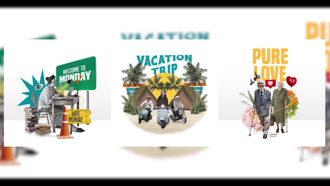 create collage animation motion flyer or poster graphic