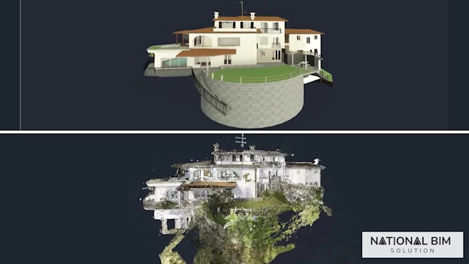 convert point cloud,e57 to revit 3d model, scan to bim,archicad