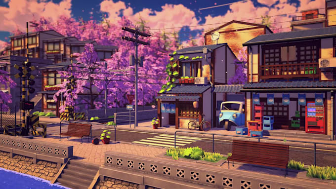 create a 3d stylized environment scene in unity