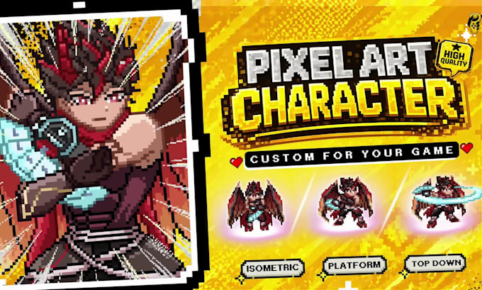 design pixel art character sprite sheet and animation for your game
