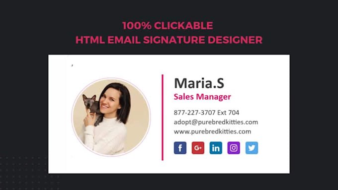 design HTML email signature, clickable html email signature, outlook signature