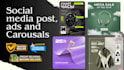 create eye catching social media posts, ads and carousels