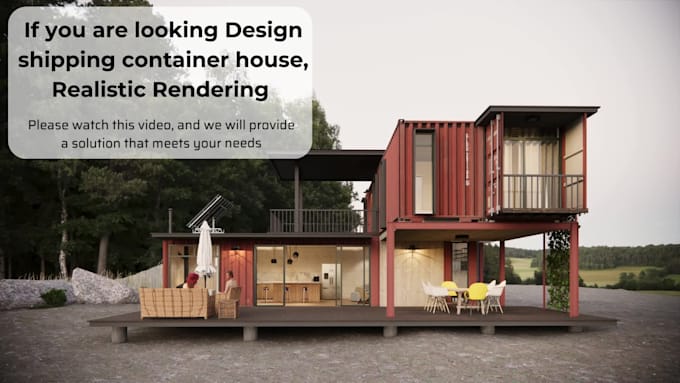 do shipping container house, modular house, 3d rendering