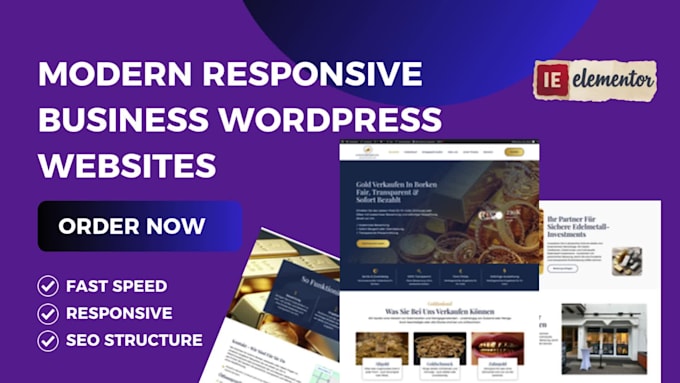 develop a responsive elementor wordpress website