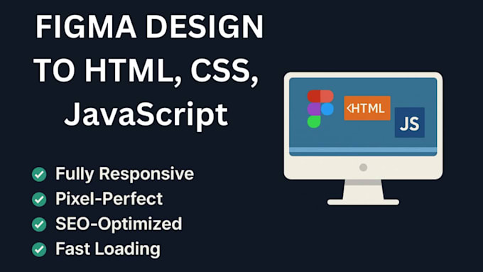 Convert figma design to html css javascript by Descentboy9595 | Fiverr
