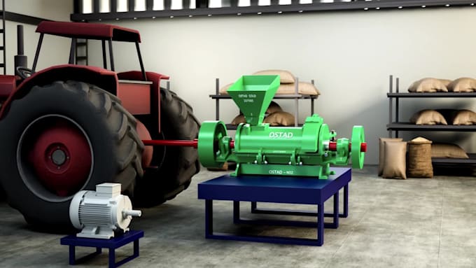 create 3d industrial machinery animation manufacturing equipment explainer video