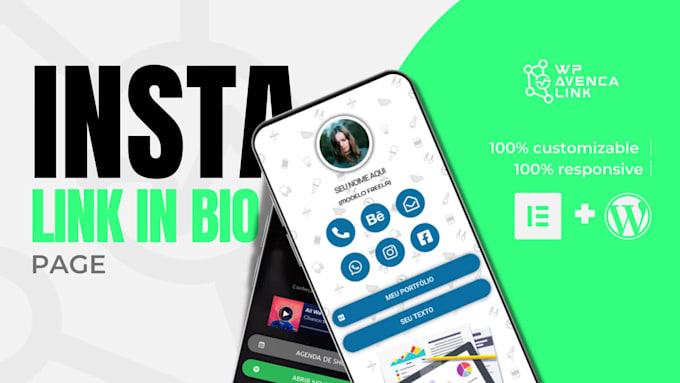 create a very custom instagram link in bio page with wordpress and elementor