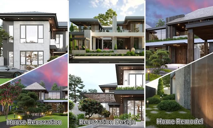 do realistic 3d exterior rendering for home renovation