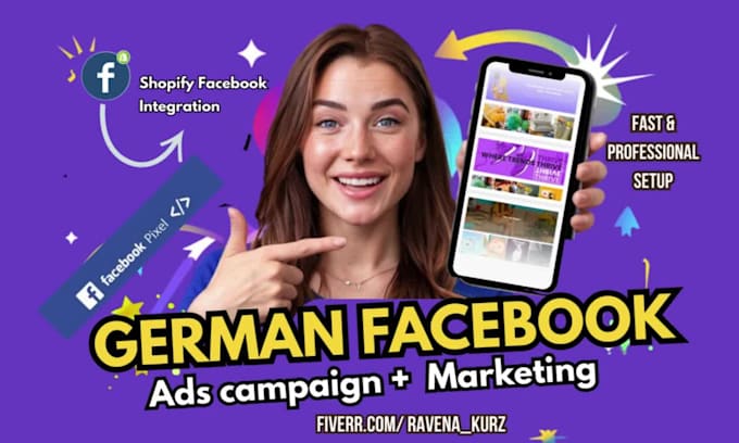 setup german facebook shop, german messenger bot, german pixel ads, german post