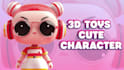 design cute 3d toys, 3d character, 3d mascot in blender