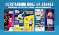 design outstanding roll up banner, retractable banner, pull up or roller banner
