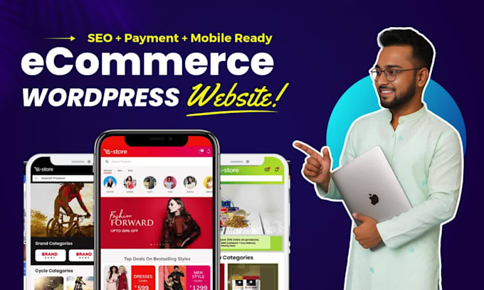create a professional wordpress ecommerce website using woocommerce