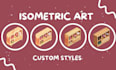 create 2d isometric props and furniture in any style