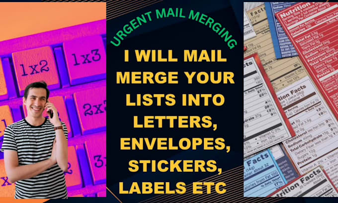 do mail merging from excel to letters, envelopes labels etc