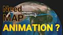 create 2d or 3d map and globe animation with travel route